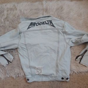 Distressed jean jacket